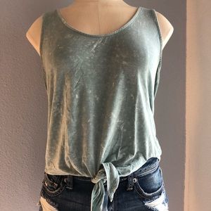 American Eagle Soft & Sexy Tied-Waist Tank — Blue